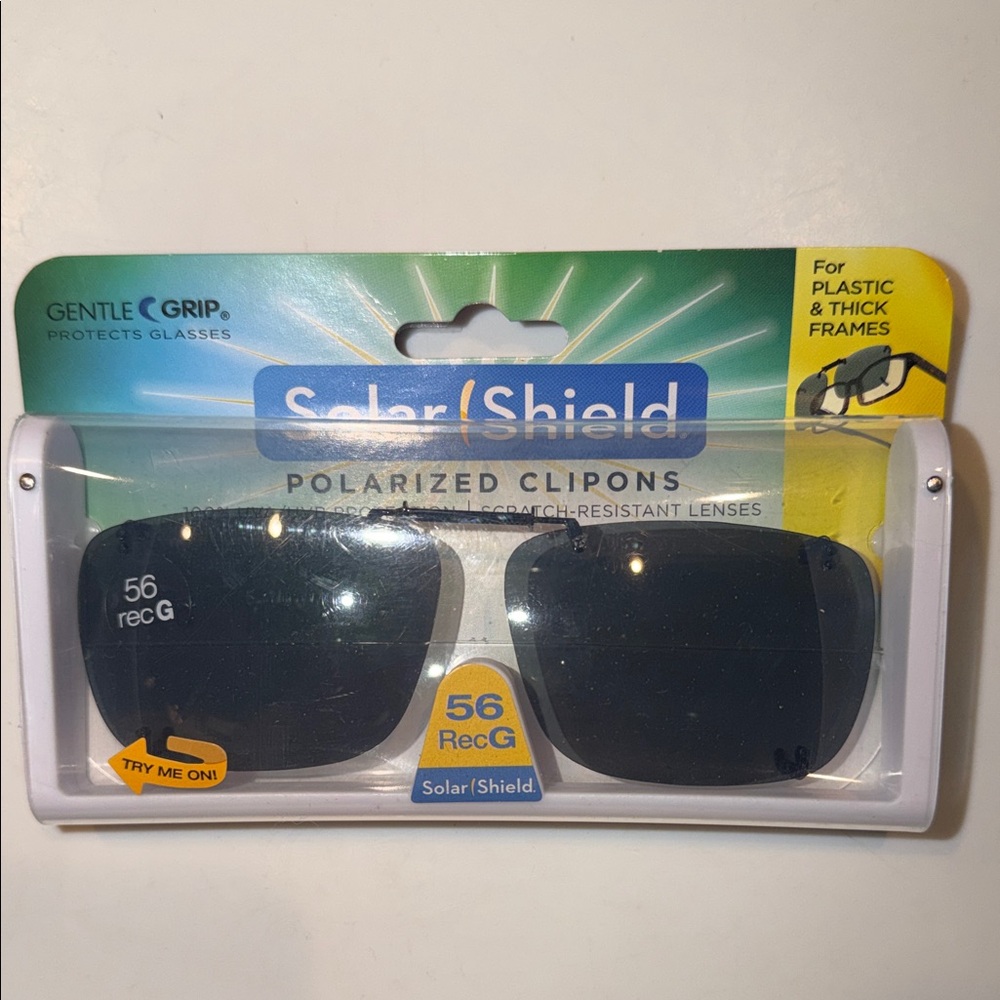 Solar Shield Polarized Clip-On Sunglasses - Black